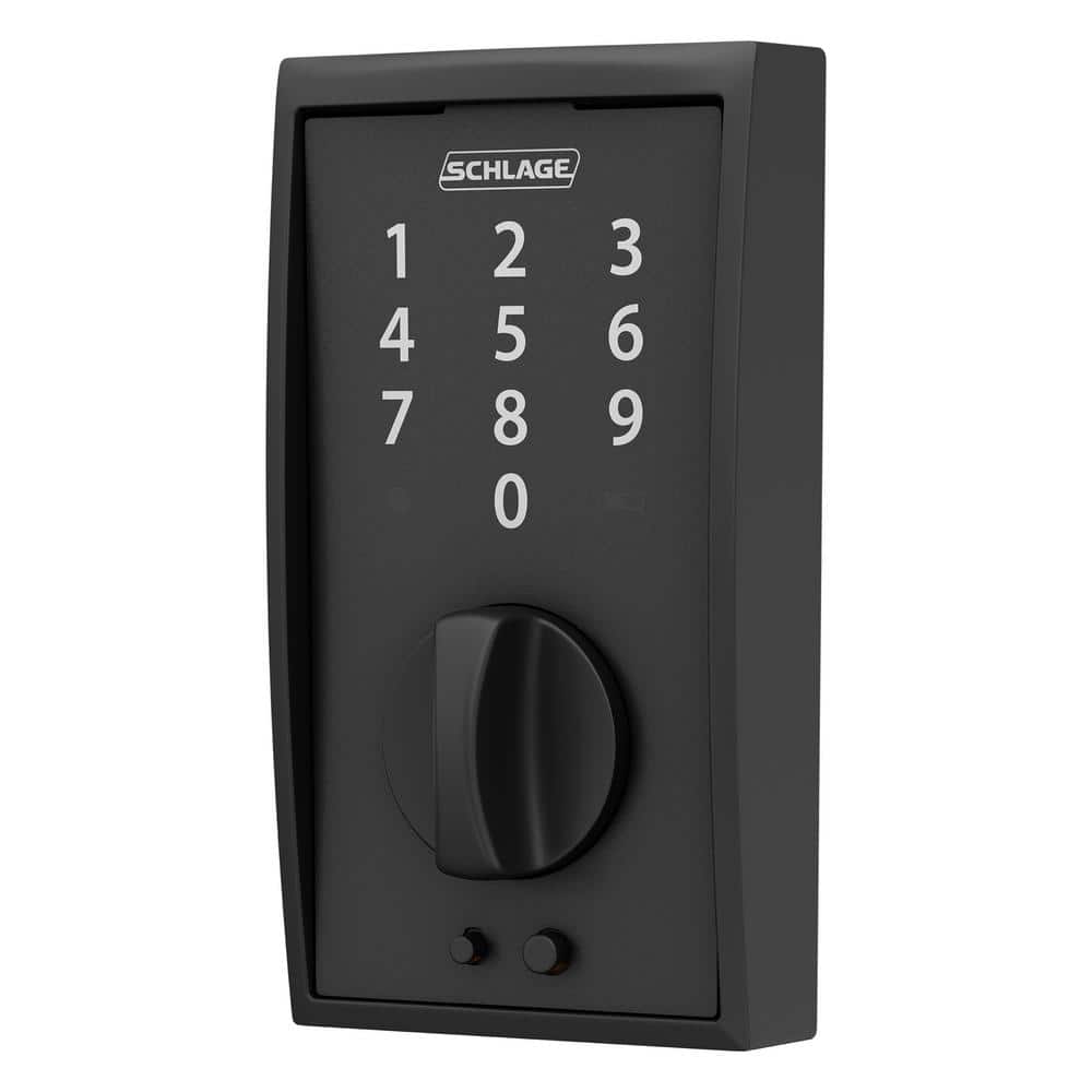 Schlage Century Matte Black Touch Electronic Keyless Deadbolt, BE375 V CEN 622