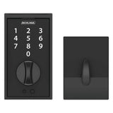 Schlage Century Matte Black Touch Electronic Keyless Deadbolt, BE375 V CEN 622