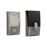 Schlage Century Satin Nickel Electronic Encode Smart WiFi Deadbolt with Alarm