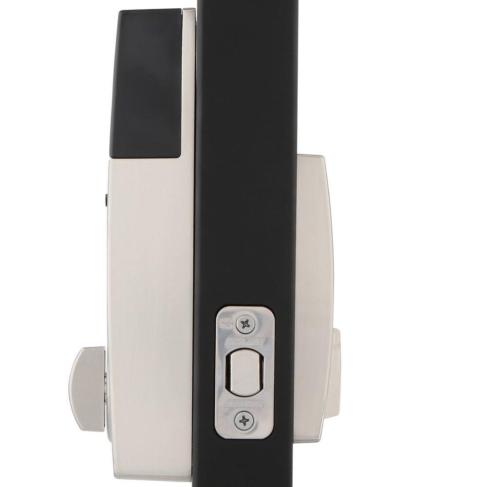 Schlage Century Satin Nickel Sense Smart Door Lock with Latitude Lever Door Handleset