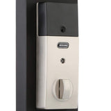 Schlage Century Satin Nickel Sense Smart Door Lock with Latitude Lever Door Handleset
