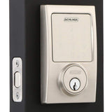 Schlage Century Satin Nickel Sense Smart Door Lock with Latitude Lever Door Handleset