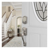 Schlage Camelot Satin Nickel Encode Smart Wi‑Fi Deadbolt with Alarm and Camelot Handleset with Accent Lever (Camelot Trim)
