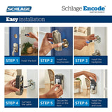 Camelot Aged Bronze Encode Smart Wi‑Fi Deadbolt with Alarm and Camelot Handle Set with Accent Lever, Camelot Trim