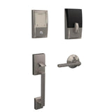 Schlage Century Encode Smart Wi‑Fi Door Lock with Alarm & Latitude Lever Handleset – Satin Nickel