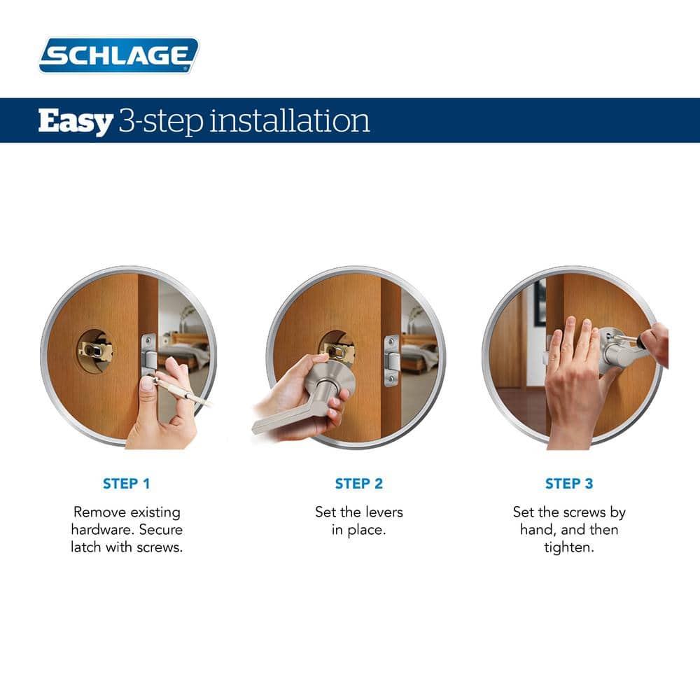Schlage Accent Matte Black Keyed Entry Door Lever with Addison Trim