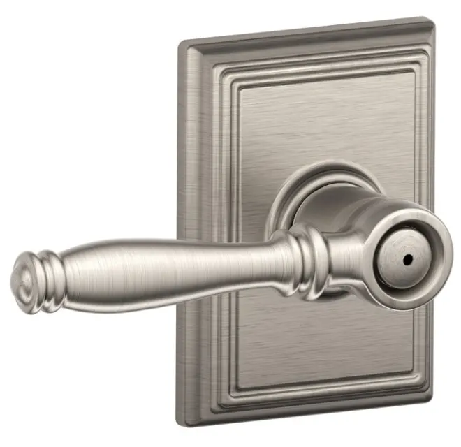 Schlage Birmingham Aged Bronze Privacy Bed/Bath Door Lever with Addison Trim