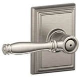 Schlage Birmingham Aged Bronze Privacy Bed/Bath Door Lever with Addison Trim