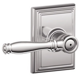 Schlage Birmingham Aged Bronze Privacy Bed/Bath Door Lever with Addison Trim