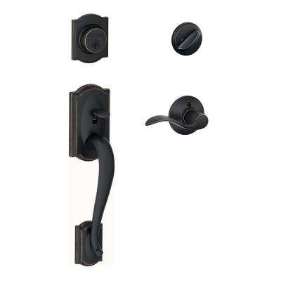 Best Seller
    Schlage 
    Camelot Aged Bronze Single Cylinder Deadbolt with Accent Lever Door Handleset - Super Arbor