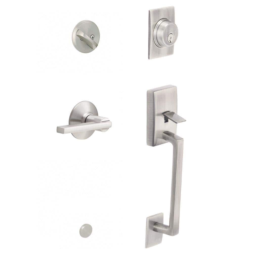 Schlage Latitude Lever Century Trim Single Cylinder Handleset, Satin Nickel
