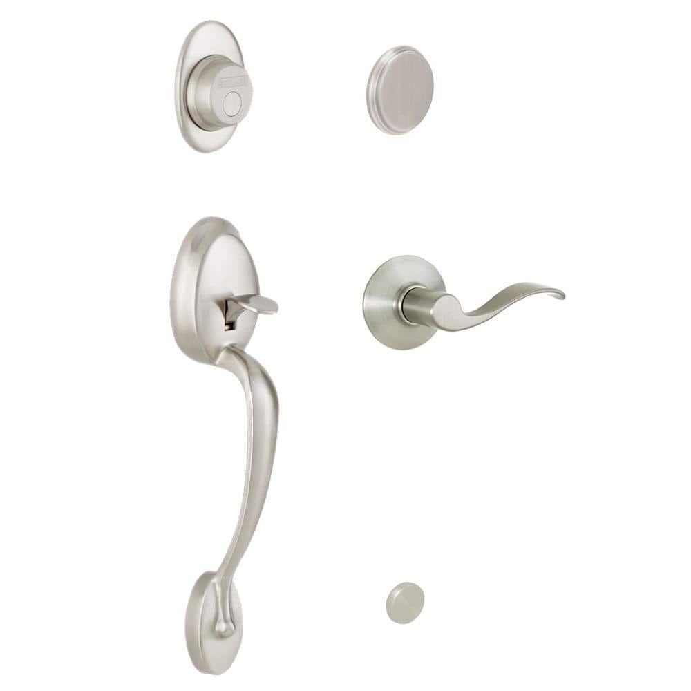 Schlage Plymouth Satin Nickel Left-Handed Accent Lever Dummy Door Handleset