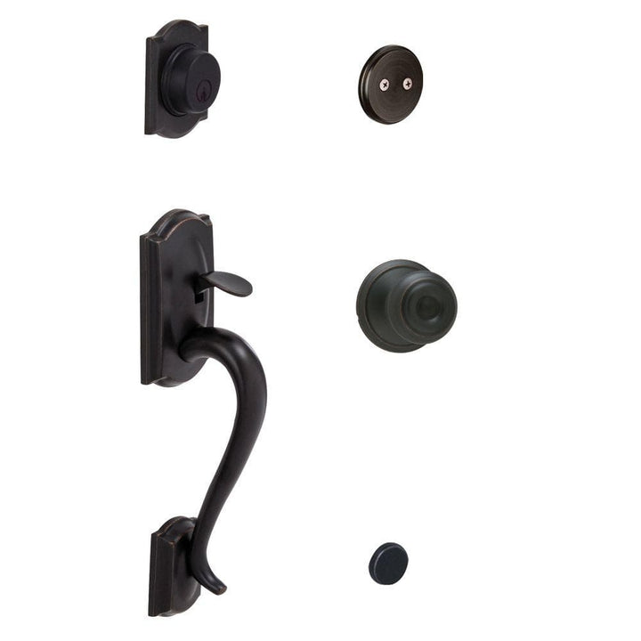 Camelot Aged Bronze Georgian Knob Dummy Door Handleset by Schlage
