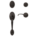 Schlage Custom Wakefield Aged Bronze Single Cylinder Door Handleset with Whitney Lever