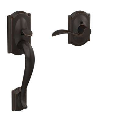 Schlage 
    Camelot Aged Bronze Entry Door Handle with Accent Door Lever - Super Arbor