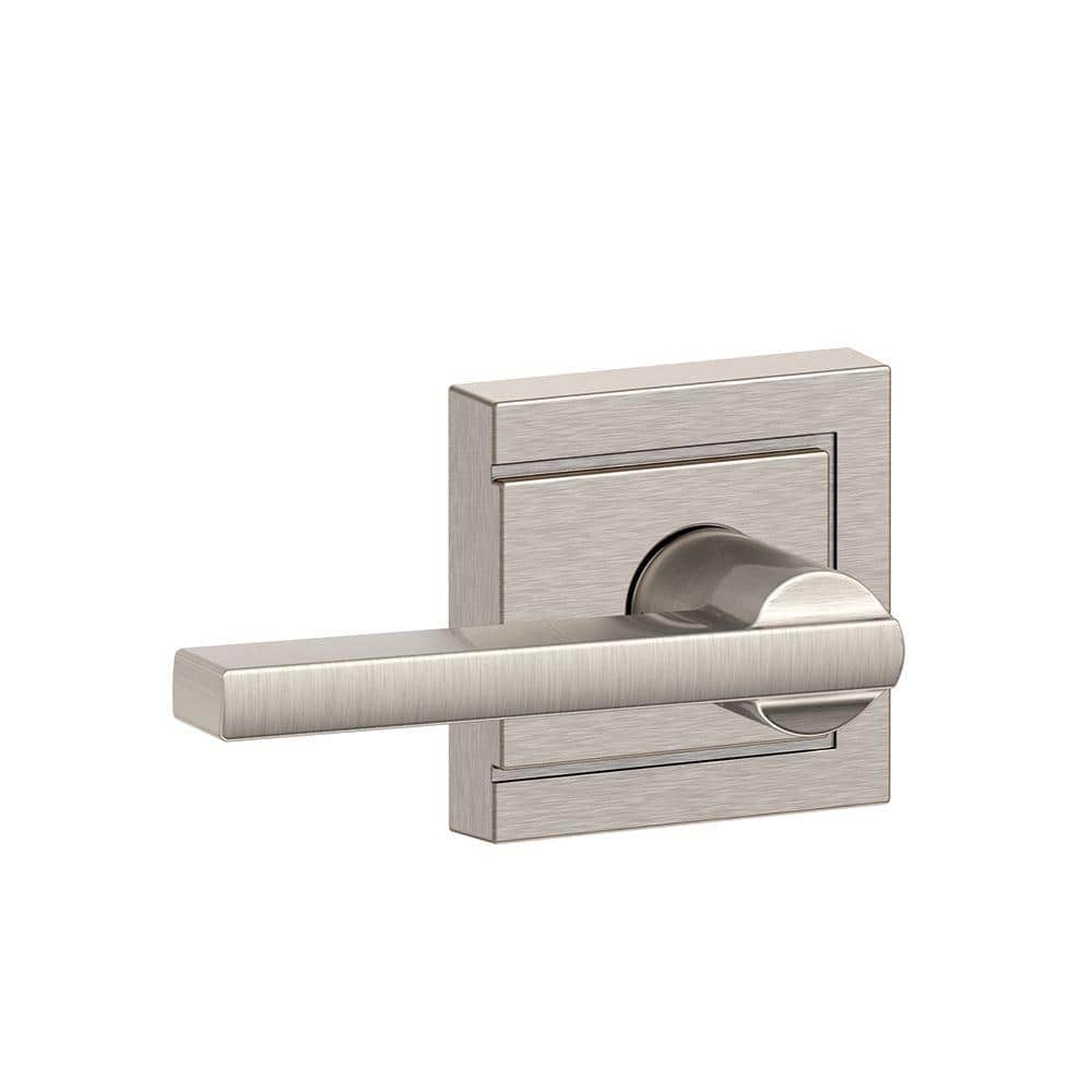 Schlage Latitude Satin Nickel Passage Hall/Closet Door Lever with Upland Trim