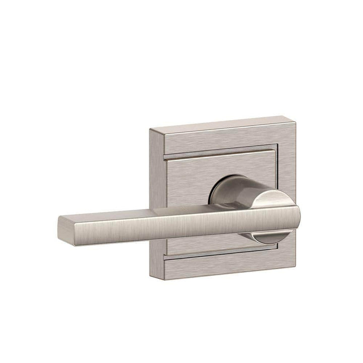 Schlage Latitude Satin Nickel Passage Hall/Closet Door Lever with Upland Trim