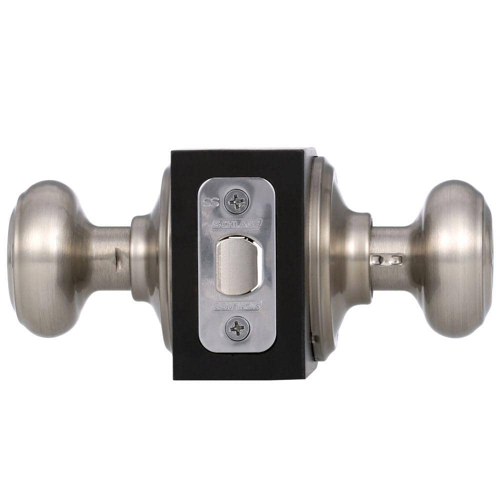 Schlage Georgian Satin Nickel Passage Lockset, ANSI Grade 2, 1-3/4 in.