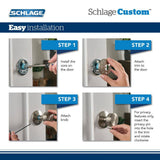 Schlage Custom Plymouth Matte Black Collins Trim Combined Interior Door Knob