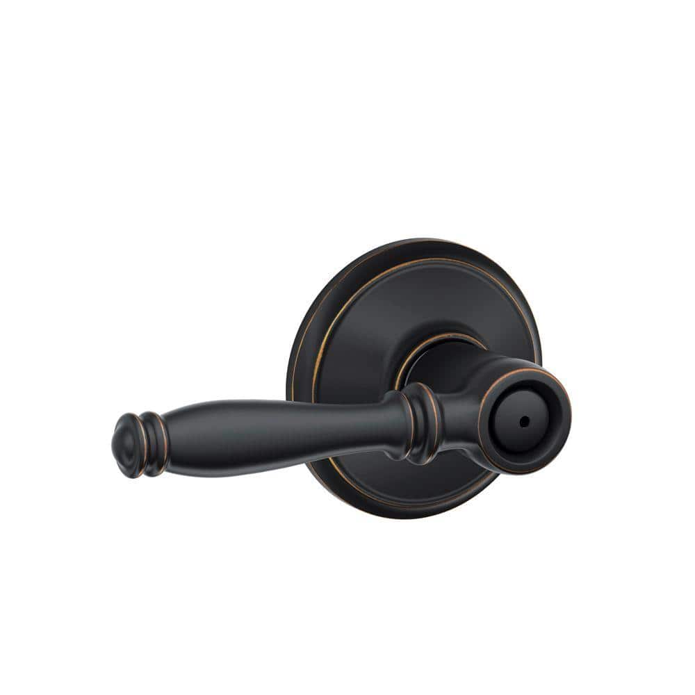 Schlage Birmingham Aged Bronze Privacy Bed/Bath Door Lever, F40 V BIR 716