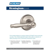 Schlage Birmingham Aged Bronze Privacy Bed/Bath Door Lever, F40 V BIR 716