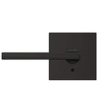 Schlage Custom Latitude Matte Black Interior Door Lever with Collins Trim (Combined Passage/Privacy)