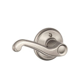 Schlage Camelot Satin Nickel Sense Smart Door Lock with Right-Handed Flair Lever Handleset