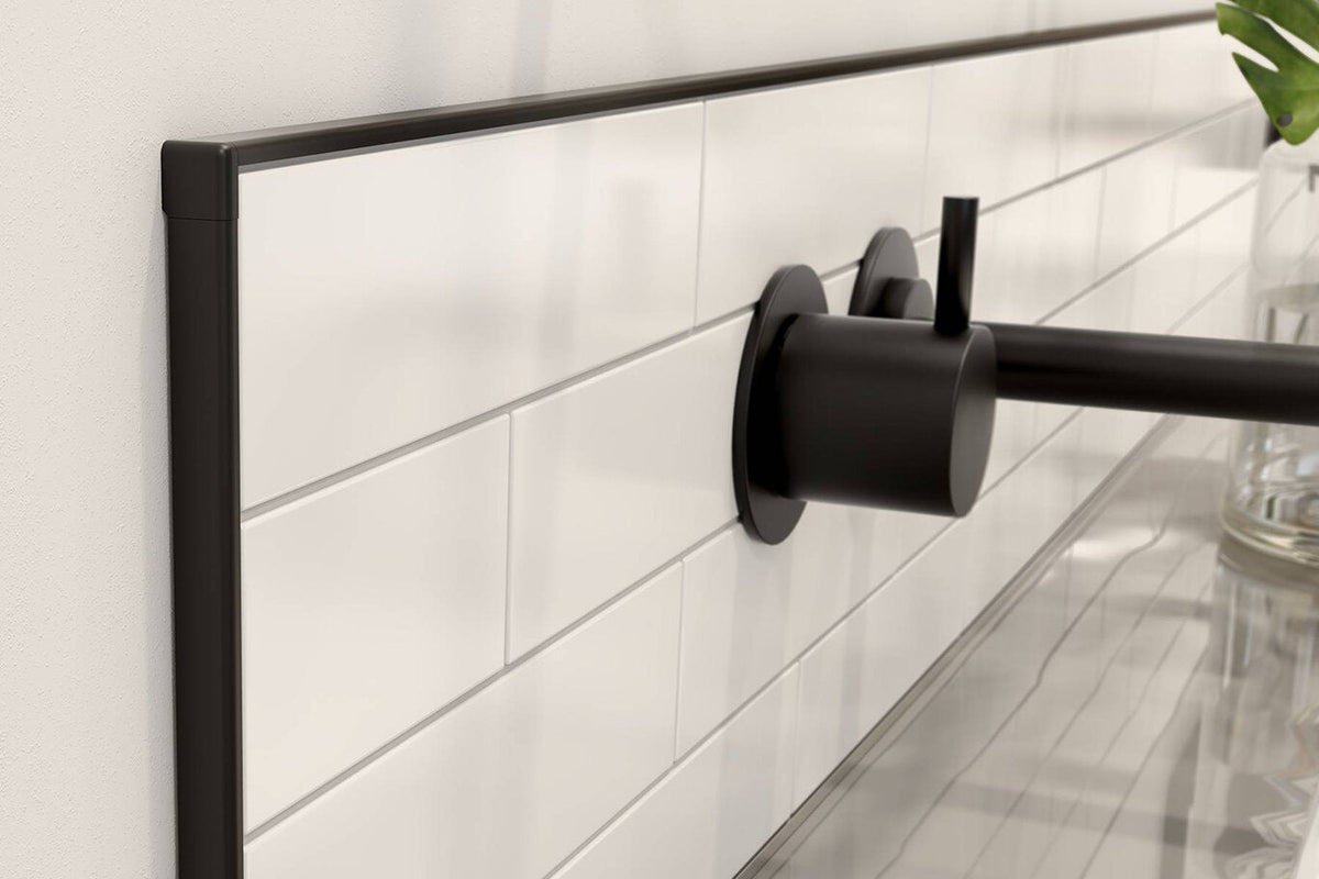 Schluter Systems JOLLY 0.5-in W x 98.5-in L Polished Chrome Aluminum L-Angle Tile Edge Trim
