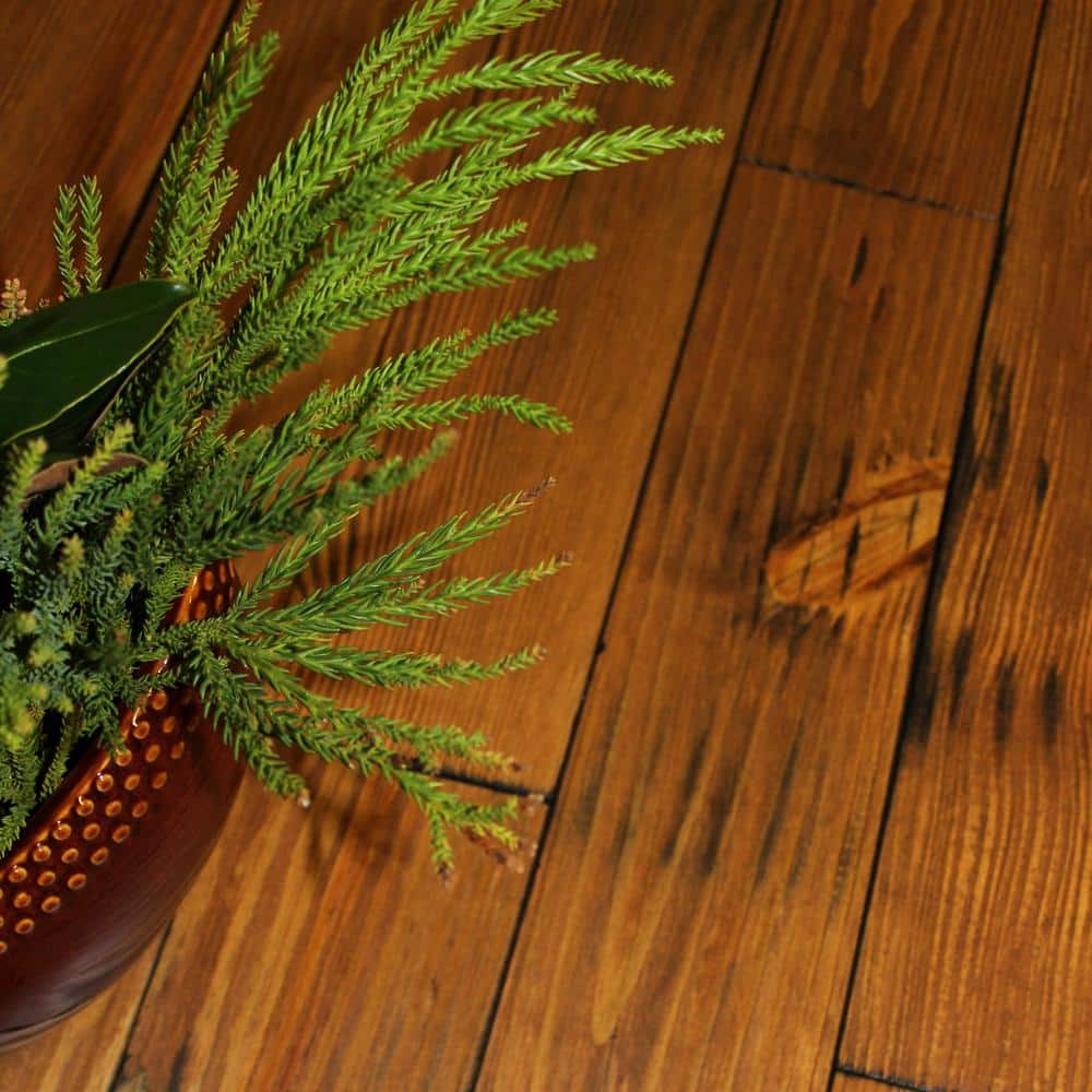 Honey Dew Pine 3/4 in. T x 5-1/8 in. W Hand Scraped Solid Hardwood Flooring (23.3 sq.ft./ case)