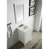 ANZZI Alexander Series 21-in Black Single Sink Bathroom Vanity with White Solid Surface Top (Mirror Included)