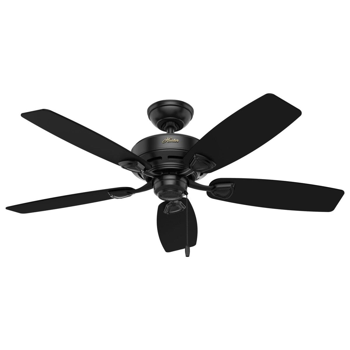 Hunter Sea Wind 48-in Matte Black Indoor/Outdoor Flush Mount Ceiling Fan (5-Blade)