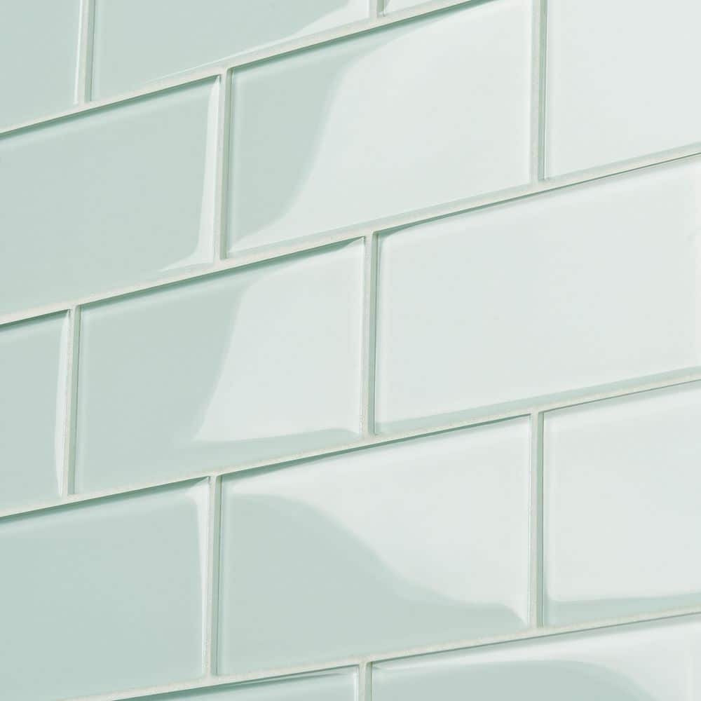 Ivy Hill Tile Contempo Seafoam 3 in. x 6 in. x 8 mm Polished Glass Subway Tile (32 pieces, 4 sq. ft. per box)