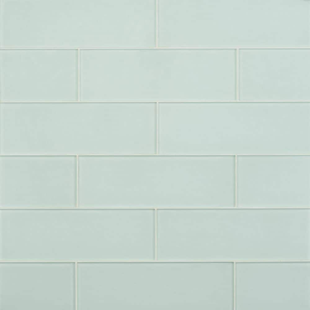 Ivy Hill Tile Contempo Seafoam Frosted 4 in. x 12 in. Glass Tile (15 pieces, 5 sq. ft./Box)