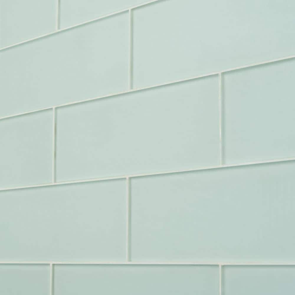 Ivy Hill Tile Contempo Seafoam Frosted 4 in. x 12 in. Glass Tile (15 pieces, 5 sq. ft./Box)