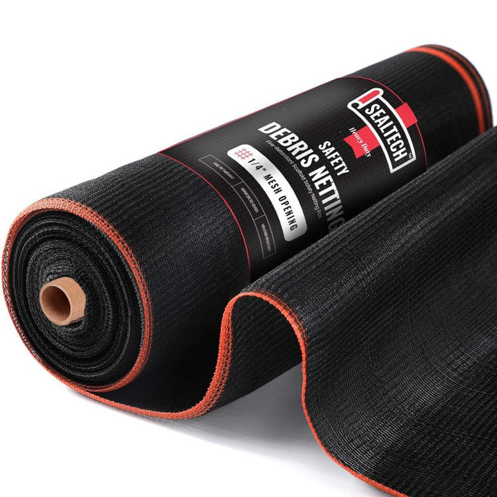 SEALTECH Black-10 ft.. X 100 ft. Debris Netting Rolls - Fire Retardant,1/4 in. Mesh Roll
