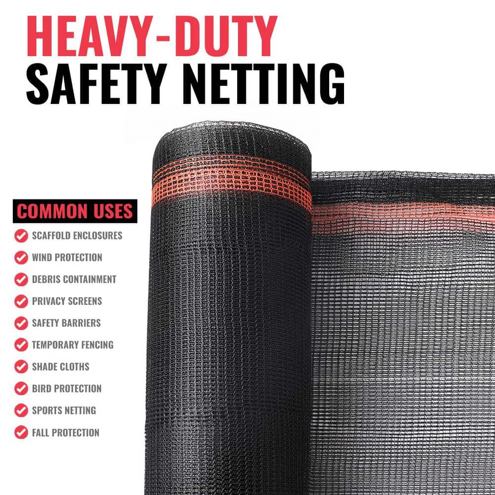 SEALTECH Black-8 ft. X 100 ft. Debris Netting Rolls - Fire Retardant,1/4 in. Mesh Roll