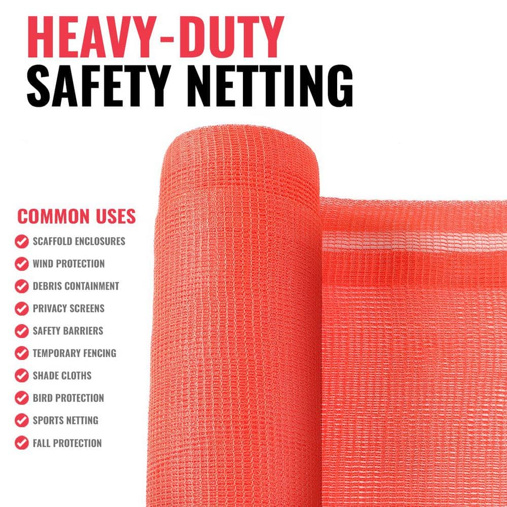 SEALTECH Orange-8 ft. X 150 ft. Debris Netting Rolls - Fire Retardant,1/4 in. Mesh Roll