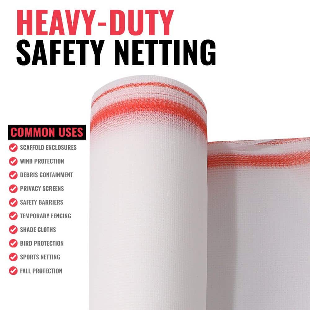 SEALTECH White-5.5 ft. X 150 ft. Debris Netting Rolls - Fire Retardant,1/4 in. Mesh Roll
