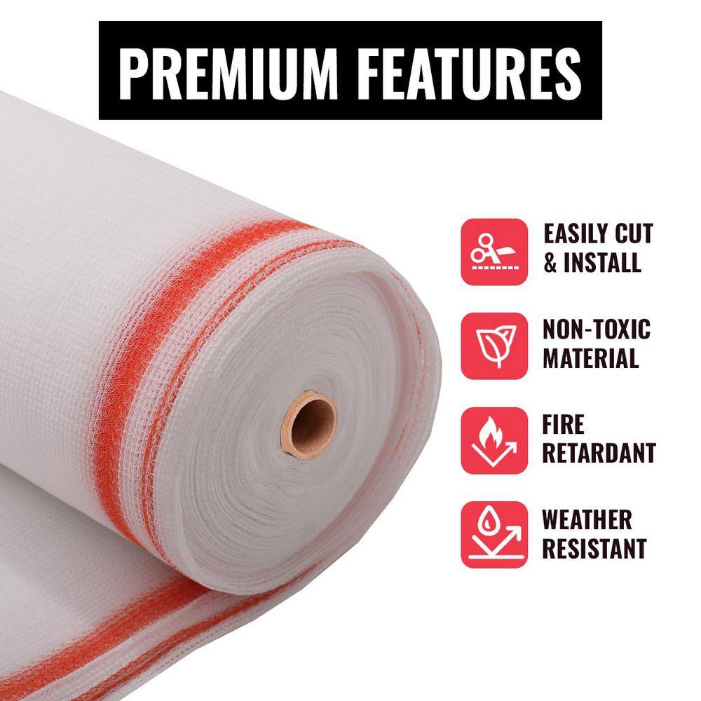 SEALTECH White-8.5 ft. X 100 ft. Debris Netting Rolls - Fire Retardant,1/4 in. Mesh Roll