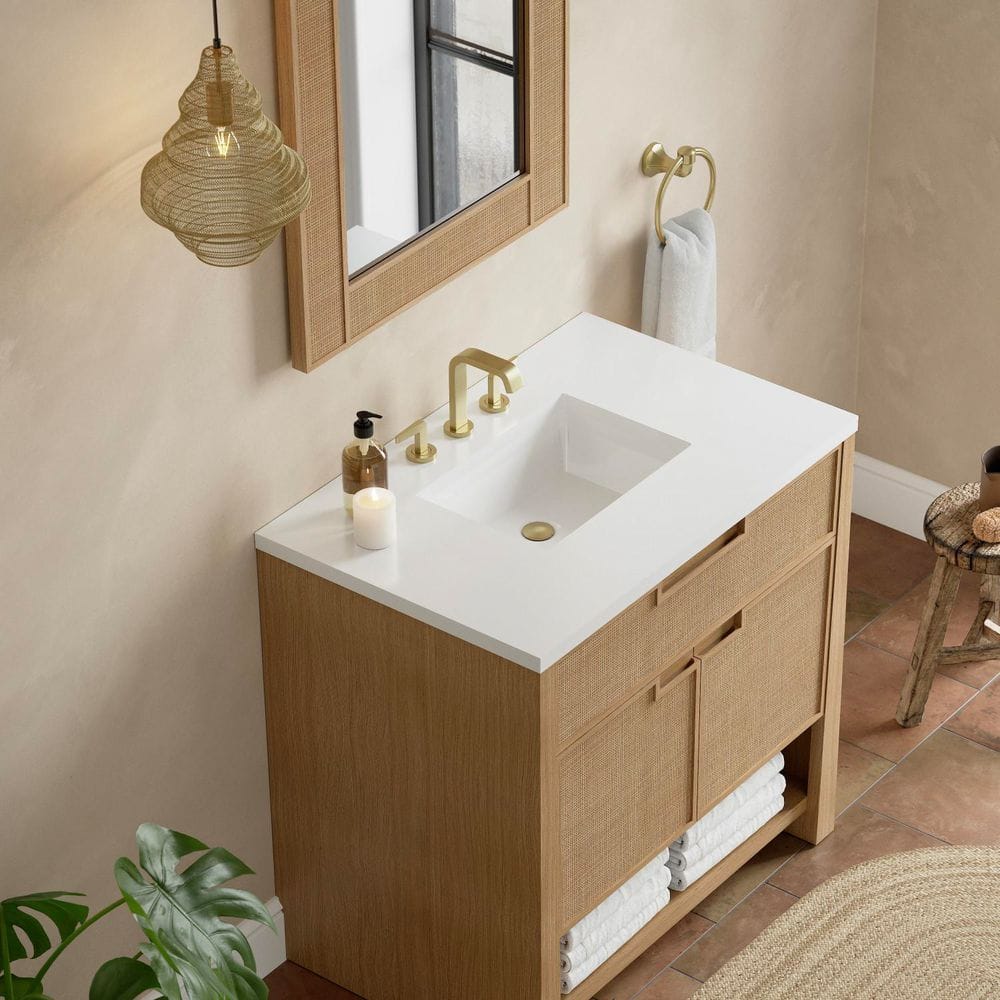 James Martin Vanities Solene 28" x 38" Seaside Oak Vanity Mirror