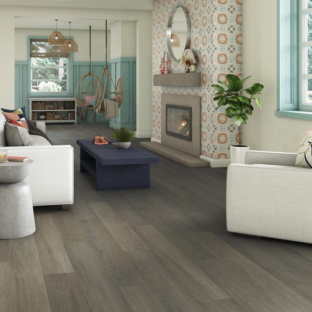 DuraDecor Liz Marie's Seaside Stone 20 MIL x 7 in. W x 48 in. L Click Lock Waterproof Lux Vinyl Plank Flooring (23.2 sqft/case)