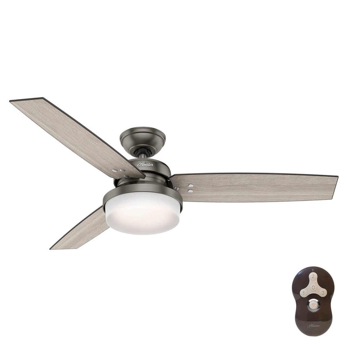 Hunter Sentinel 52-in Fresh White LED Indoor Ceiling Fan with Remote (3-Blade)