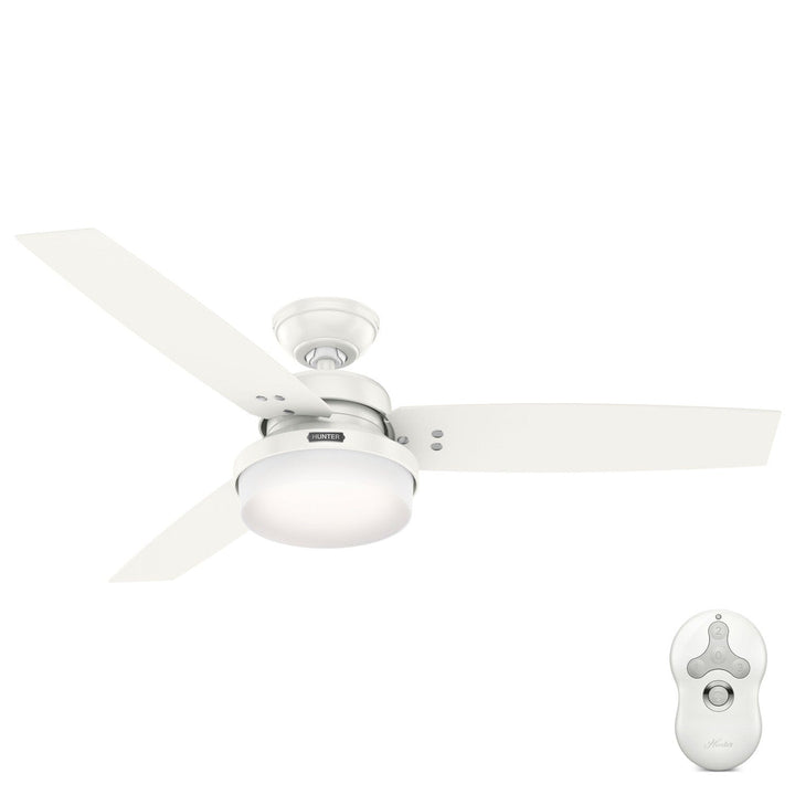 Hunter Sentinel 52-in Fresh White LED Indoor Ceiling Fan with Remote (3-Blade)