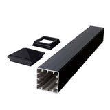 Fiberon CountrySide 5 in. x 5 in. x 45 in. Serene Black Capped Composite Beveled Post Sleeve Kit with Cap and Skirt