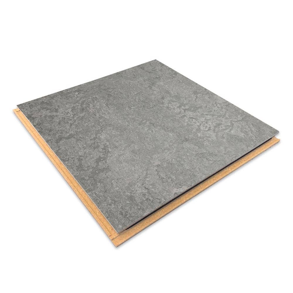 Marmoleum Cinch Loc Seal Serene Grey 9.8 mm T x 11.81 in. W x 11.81 in. L Laminate Flooring (6.78 sq. ft./case)