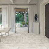 Seville Olimpia White 12x24 Matte Porcelain Tile - Travertine Look