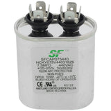 Trane SFCAP075440 capacitor - front view (Voltage: 370V; MFD: 7.5)