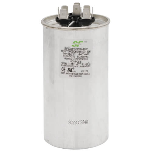 Trane SFCAP60D5440R capacitor - front view (Type: Capacitor; Voltage: 440v)