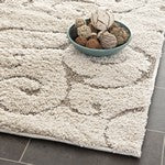 Safavieh Florida Scroll Shag 9 x 12 Cream/Beige Indoor Floral/Botanical Area Rug