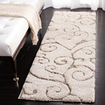 Safavieh Florida Scroll Shag 9 x 12 Cream/Beige Indoor Floral/Botanical Area Rug
